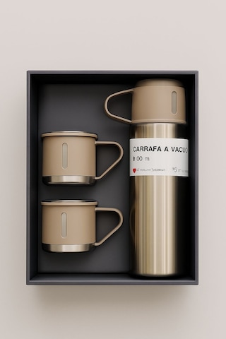 Thermohis 8139 Termos Bardak 3'lü Set Gri