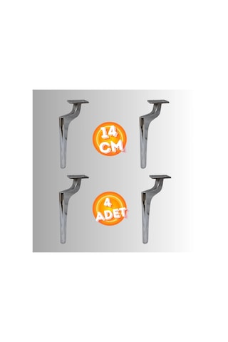 14 Cm Metal Zirve Ayak Koltuk Ayağı Mobilya Ayağı Ünite Ayağı Konsol Ayağı Puf Berjer Ayağı 4 Adet Krom