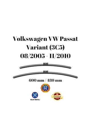 Volkswagen Vw Passat Variant 3c5 2005 2006 2007 2008 2009 2010 Uyumlu Ön Cam Muz Tipi Silecek Seti 600/480mm Silbak