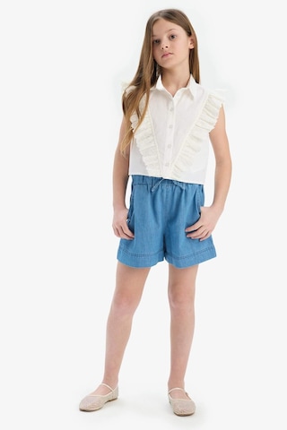 Defacto Kız Çocuk Beli Lastikli Jean Şort B6386a825smnm28 Mavi