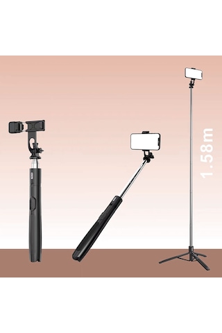 Go-Des GD-ST81 Bluetooth Selfie Çubuğu Çok Fonksiyonlu Tripod Stand Özellikli 6 Kademeli Teleskopik