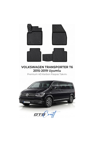 Otocraft Volkswagen Transporter T6 2015-2019 Araca Özel 4d Karbon Oto Paspas Havuzlu Tam Set