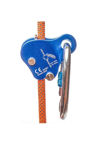 Pazly 100kn Alüminyum Tırmanma Makarası - 8-13mm Halat Uyumlu, Mavi/turuncu Renk, 7.8x7.5cm, Ağır Dayanım İçin İdeal Turuncu