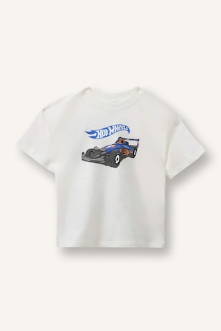 Defacto %100 Pamuk Hot Wheels Regular Fıt Kısa Kollu Tişört Erkek Bebek H4766a526smer105 Ekru-er105