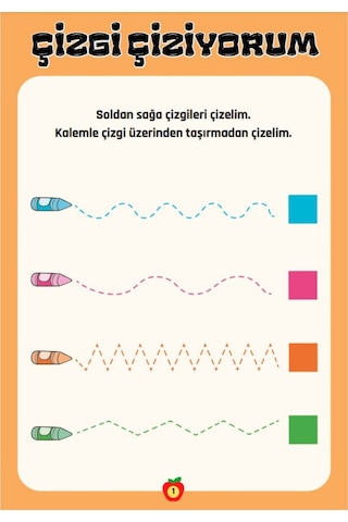 Çizgi Çiziyorum Yaz-sil Kitabı Okul Öncesi Ve Birinci Sınıflar İ