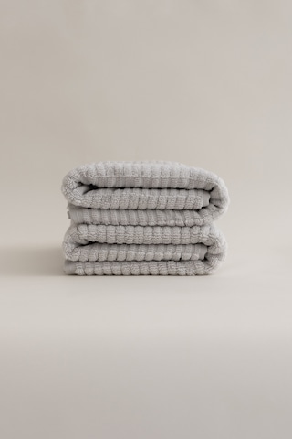 Ivory Gri Bordürlü Mikro Fiber %100 Pamuk 2li El Yüz Havlusu Seti Gri