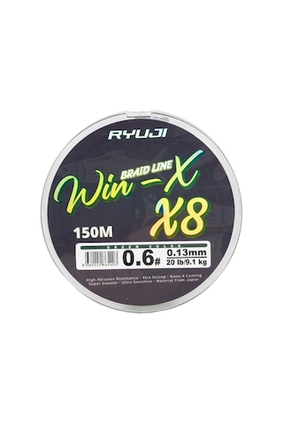 Ryujı Wınx X8 150m Green İp Misina 0,08mm 0,08mm