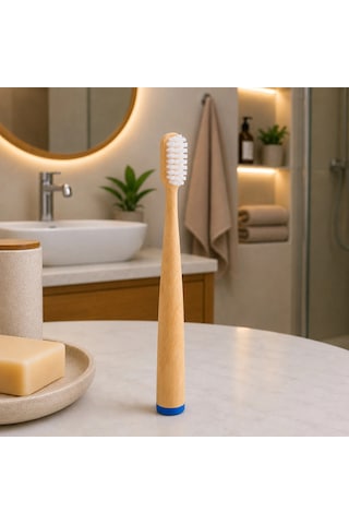 Ahşap - Bambu Mavi Sap - Ayaklı Diş Fırçası 5468