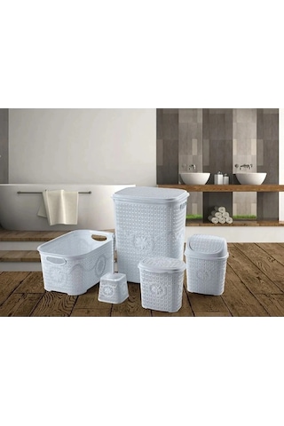 Çeyiz Seti Rattan 5 Parça Örgülü Çeyiz Seti Renkli