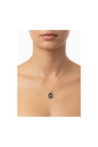 G&a Jewels - Güneşin Sesi - 925 Ayar Oksitli Yaldız Altın Kaplama Gümüş Kolye Altın - Gümüş 40+5 Cm