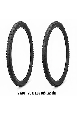 26 Jant Bisiklet Dış Lastik Takımı - 2 Adet 26x1.95 Dağ Bisikleti Mtb Dişli Dış Lastik