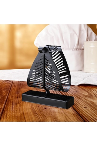 Homyl Peçetelik Tezgah Üstü Mendil Rafı Dikey Metal Kağıt Siyah