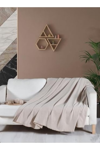 Macar Koltuk Örtüsü Kılıfı 170 X 230 Cm Bej Abanoz - Beyaz