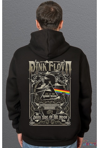 Bumeta Pink Floyd Sweatshirt Unisex Kapüşonlu Hoodie Siyah
