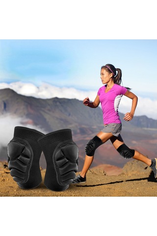 Wezone Ekstra Kalın Sünger Dizlik - Basketbol, Dans Ve Outdoor Sporlar İçin Rahat Koruma Siyah