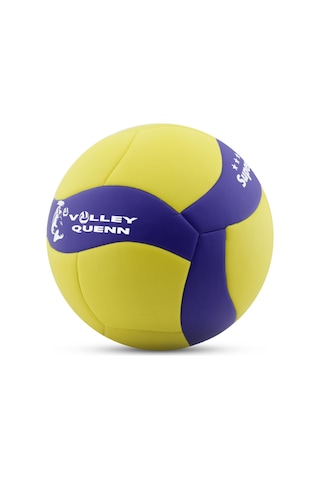 Voleybol Topu SuperSoft Yapıştırma Soft Touch Yumuşak Yüzey 18 Panel 5 Numara Sarı - Mavi