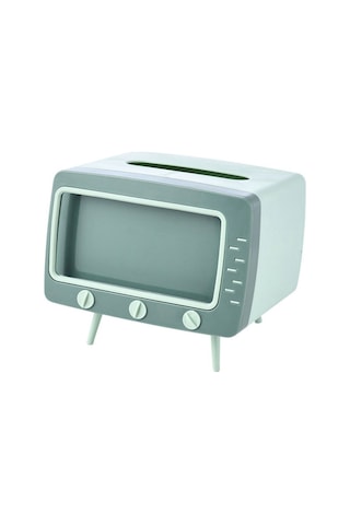 Geekyou Retro Tv Desenli Çift Fonksiyonlu Servis Kağıdı Tutucu İle Telefon Standı - Ev Ofis Mutfak Kullanımı