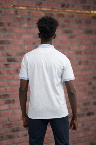 Advante Regular Fit Likralı Çizgili Polo Yaka T-shirt Mavi