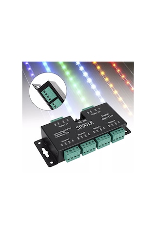 Rgb Sinyal Amplifikatörü Tekrarlayıcı Adreslenebilir Programlanabilir Led Şerit Sp901e Piksel Kontrol Cihazı Diğer
