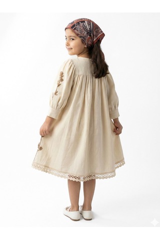 Xo Kids Kız Çocuk Elbise 4-8 Yaş 929 Bej