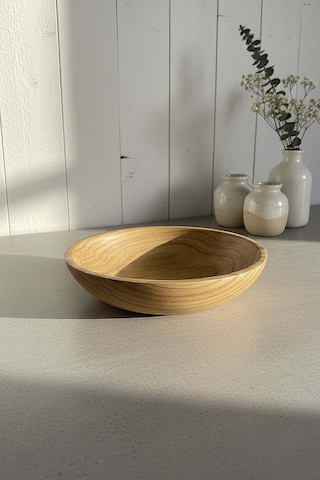 Rivaistanbul Ahşap %100 Kestane Ağacı Sunum Kasesi, Sunumluk, 20 Cm Kestane