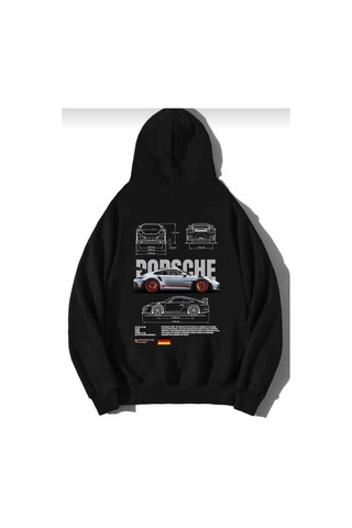 Buy Center Unisex Oversize Porsche 911 Gt3 Rs Hoodie Beyaz SIYAH