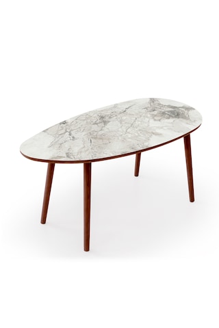 Nora Mdf Ahşap Orta Sehpa - Beyaz Mermer Desen