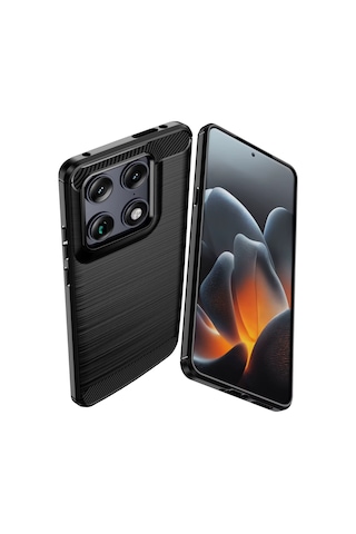 Motorola Edge 70 / X70 Air 5g İle Uyumlu Brushed Carbon Fiber Silikon Kılıf - Siyah Al3332