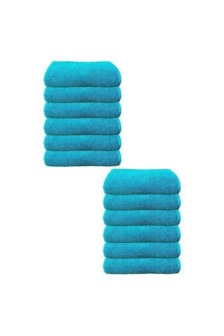 12li Paket Boya Tutmayan Mikrofiber El Yüz Spor Kuaför Havlusu 50x90 Cm Renkli