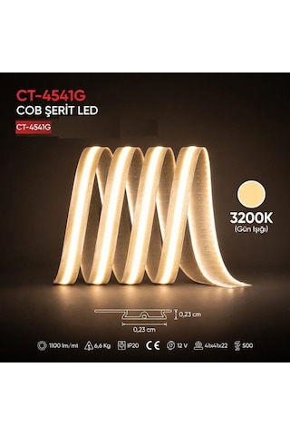 Cata Ct-4541g Cob Şerit Led Günışığı 5 Metre