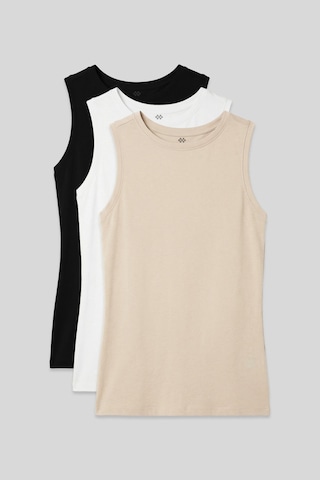 Slim Fit Basic O Yaka 3lü Paket Siyah-beyaz-bej Kadın Atlet - 97313 Siyah - Beyaz - Ten