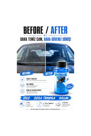 Konsantre Oto Cam Temizleme Sabunu Araç Cam Silecek Suyu 50 Ml X 8 Adet