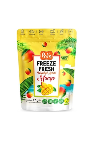 Pol's Freeze Fresh Dondurularak Kurutulmuş Mango 20 Gr 20 G