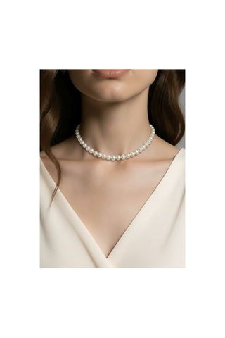 Klasik İnci Choker Kolye Beyaz 17079140