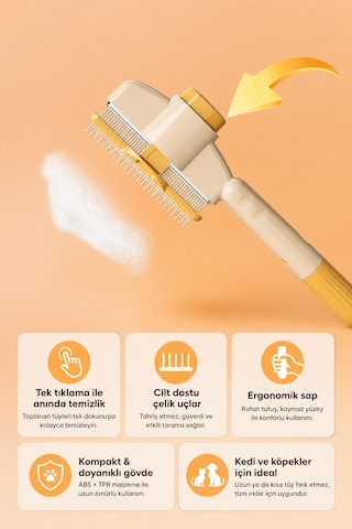 Masaj Etkili Tüy Temizleyici Tarak