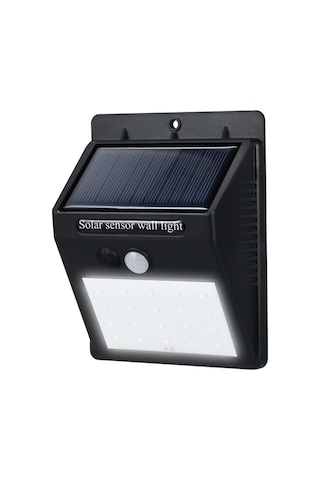 Ranyeek Solar Güneş Panelli Pır Hareket Sensörlü Led Duvar Lambası - 20 Led 6000k Beyaz Işık, Ip65 Su Geçirmez, Bahçe/ev Cephesi Aydınlatması 2 Farklı Tasarımdan Rastgele Gönderilir Siyah