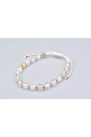 Makrome Model Hakiki Topaz Taşı Bileklik 6 Mm