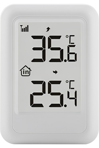 Geeroyoo Ts - Ft0401 Kablosuz Yüksek Hassasiyetli Tek Sürüklemeli Ev İç Ve Dış Mekan Sıcaklık Sensörü, Asılabilir Veya Dik Olarak Yerleştirilebilir