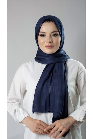 Hürrem Bone Lacivert Çizgili Şal Viskon Kumaş Bursa Dolama 202110 02 Lacivert