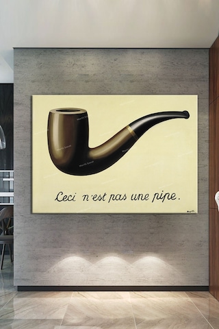 Rene Magritte Ceci Nest Pas Une Pipe Bu Bir Pipo Değildir Kanvas Tablo (8 Farklı Ölçü) 90 x 60