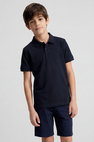 Tommy Life Lacivert Polo Yaka Standart Fit Basic Unisex T-shirt - 11330