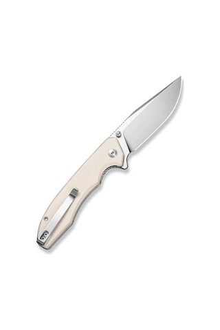 Sencut Sylor Ivory G10 Handle Stonewashed D2 Blade Kamp Çakı Krem