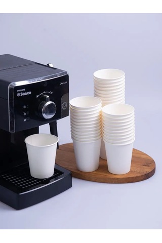 Kinomarket Öğütülmüş Kahve İçin 250 Ml Kağıt Tek Kullanımlık Bardaklar. 100 Adet 12325788 Beyaz