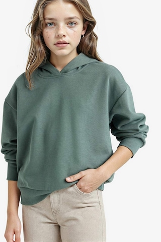 Defacto Kız Çocuk Relax Fit Kapüşonlu Basic Düz Sweatshirt F0008a825augn470 Yeşil