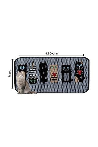 Aktunç Elekli Tuvalet Desenli Önü Kedi Kumu Paspası 60x120 Cm Desen 1