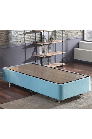 Nironyatak Cozy Baza - 90X190 Cm Tek Kişilik Sandıklı Bebek Mavisi Kumaş Baz