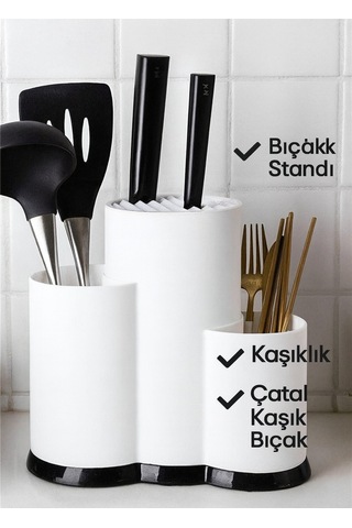 Ny Home Çok Amaçlı Dik Kaşıklık Çatal Kaşık Organizeri Düzenleyici Beyaz Beyaz