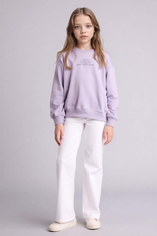 Defacto Relax Fıt Bisiklet Yaka Baskılı Sweatshirt Kız Çocuk E6782a826sppr308 Mor-pr308