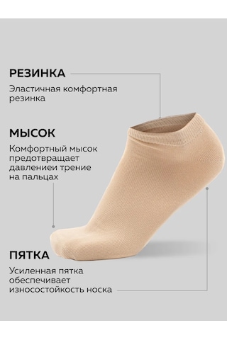 Allure Kadın Kısa Spor Çorap Monıca Pamuklu 2 Çift 17163132 Bej
