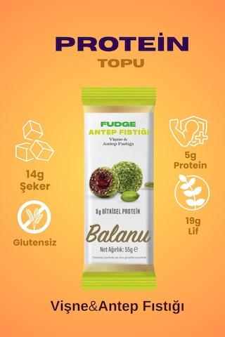 Fudge Antep Fıstığı Kaplı Vişneli Meyve Topları 55g X3 Adet